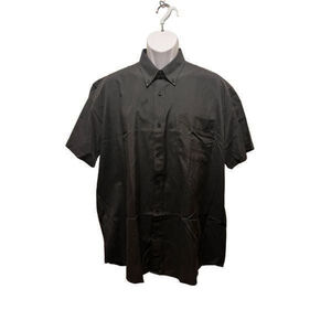 New Men’s Franco of Italy Black Short Sleeve Button Down Size 17/17.5